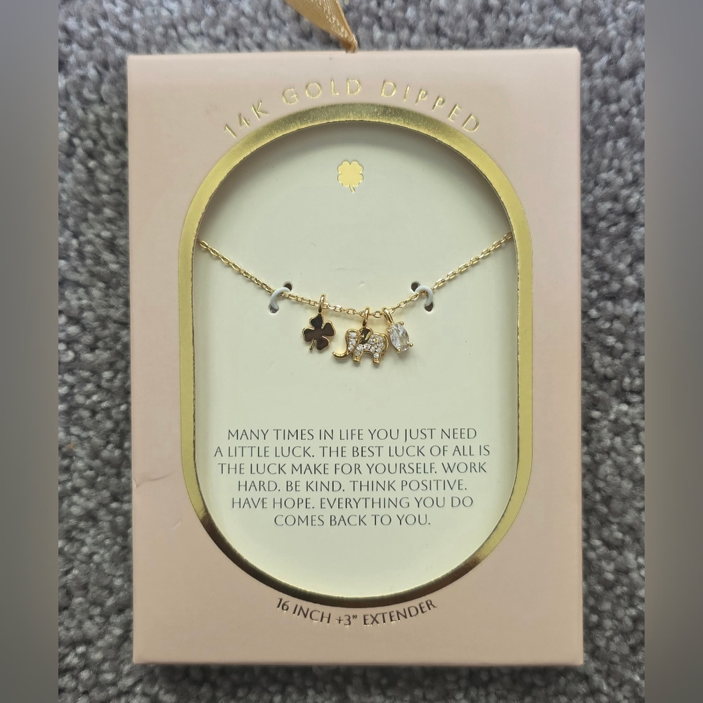 14K Gold Dipped Lucky Charm Necklace - Gold